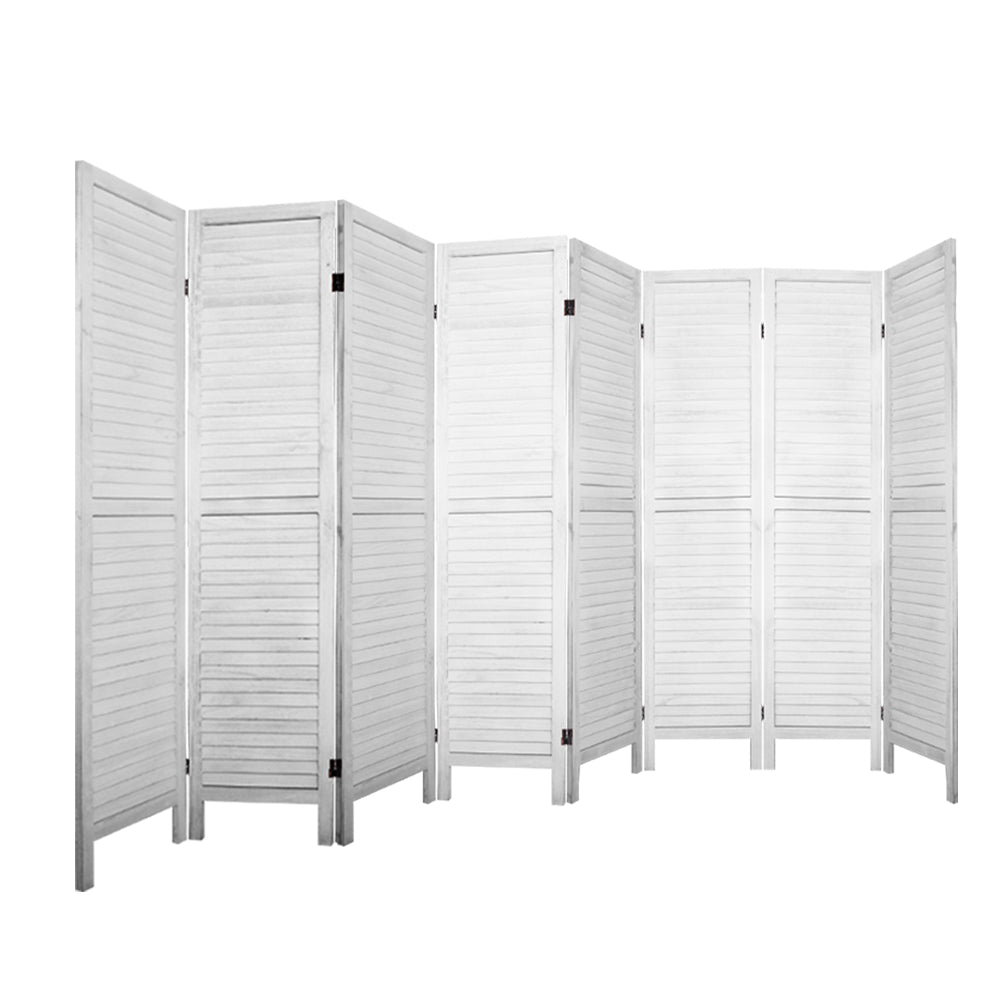 Artiss Timber 8 Panel Room Divider White