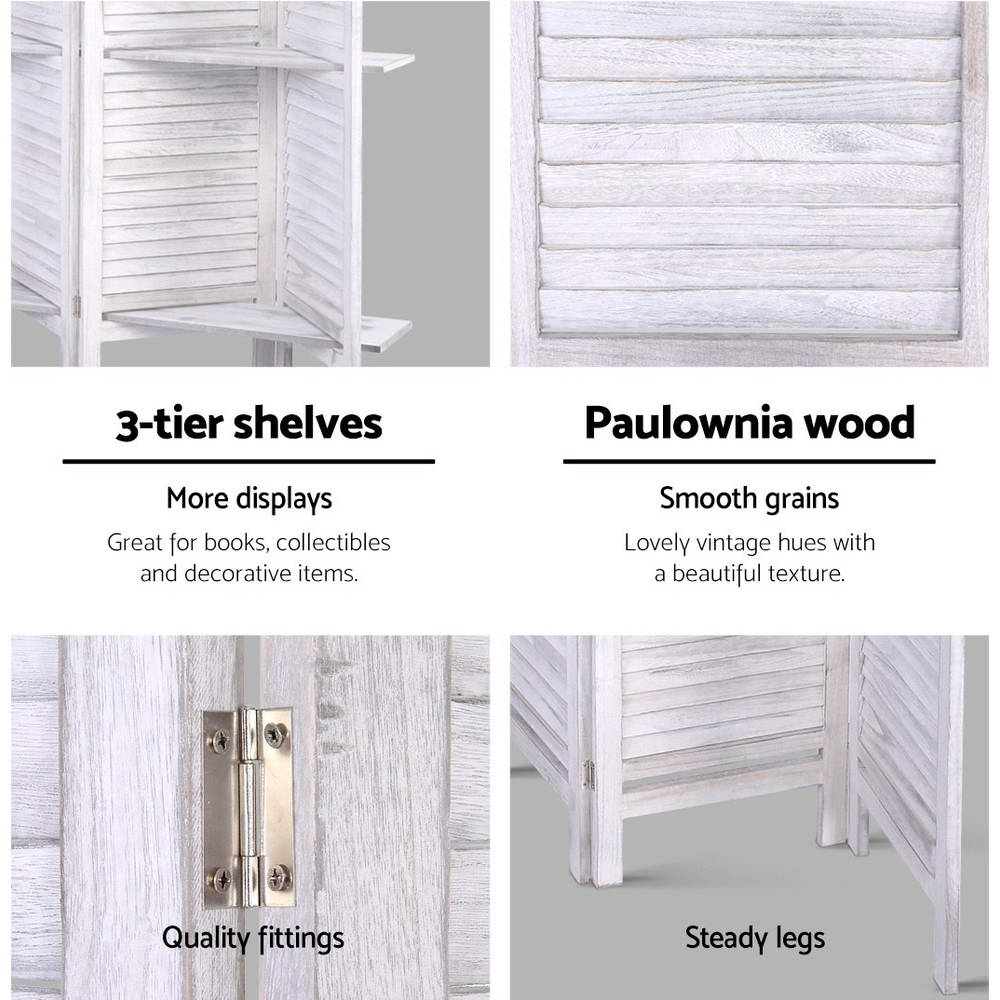 Artiss Wooden 8 Panel Room Divider White