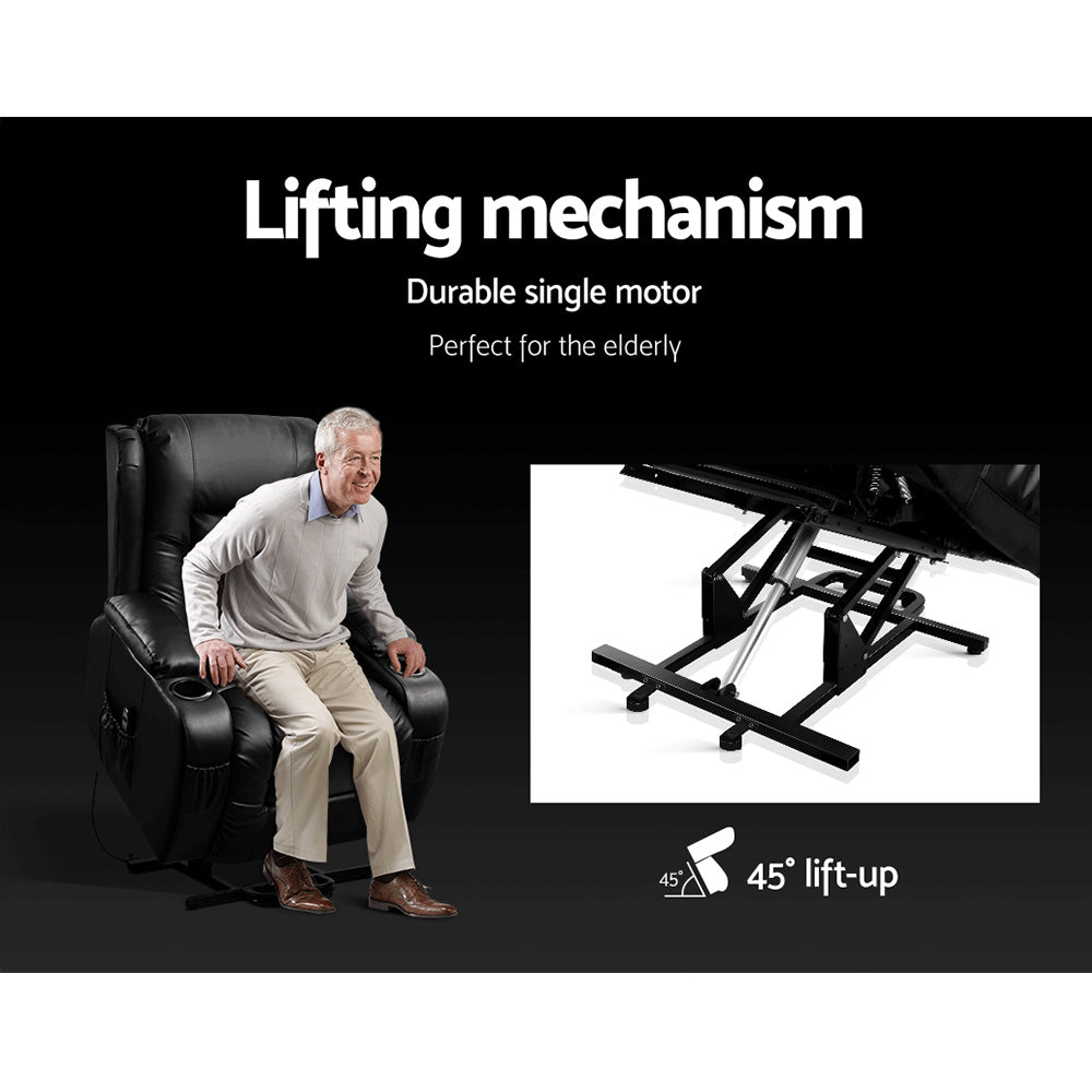 Artiss Electric Lift Recliner Chair Black