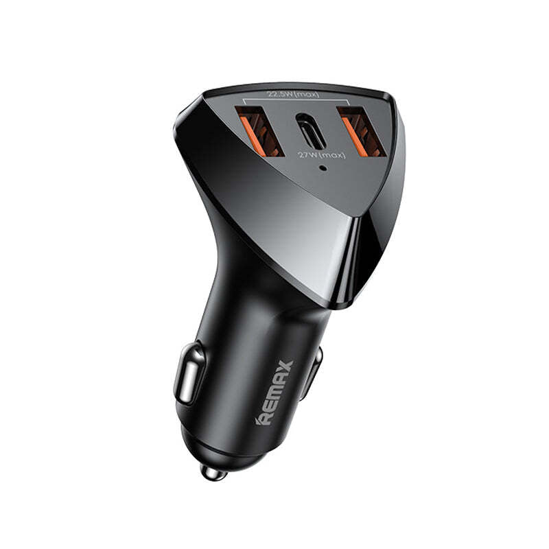 REMAX 49.5W Multi Port Car Charger 2 x USB + 1 X USB-C