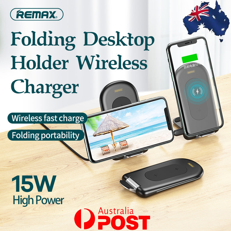 Fast Charging Wireless Phone Holder 15W QI Enabled with Portable Stand for Apple or Android Devices