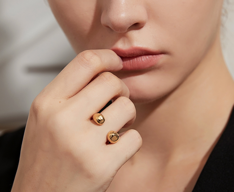 ORO BELLE Duality Gold Layered Ring