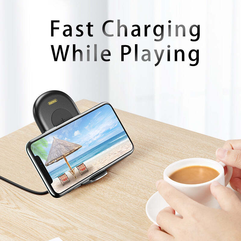 Fast Charging Wireless Phone Holder 15W QI Enabled with Portable Stand for Apple or Android Devices