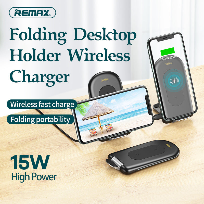 Fast Charging Wireless Phone Holder 15W QI Enabled with Portable Stand for Apple or Android Devices