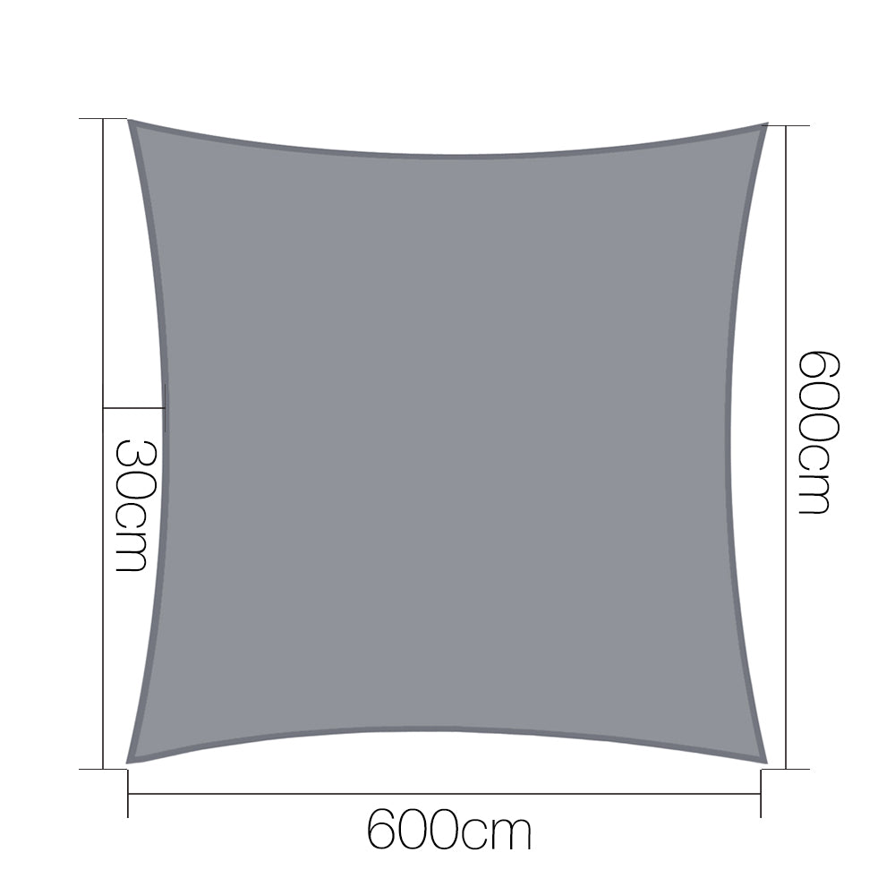 Instahut Su Shadecloth 6x6M Grey