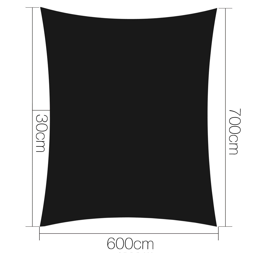 Instahut Sun Shadecloth 6x7M Black