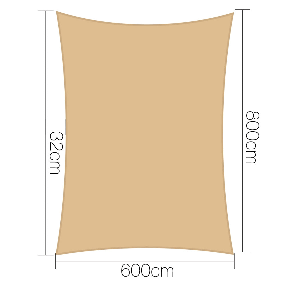 Instahut Sun Shadecloth 6x8M Sand