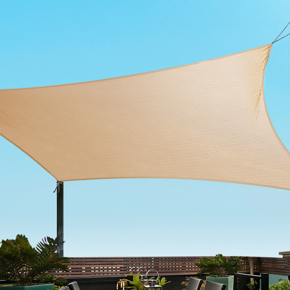 Instahut Waterproof Rectangle Shadecloth 4x5M - Sand