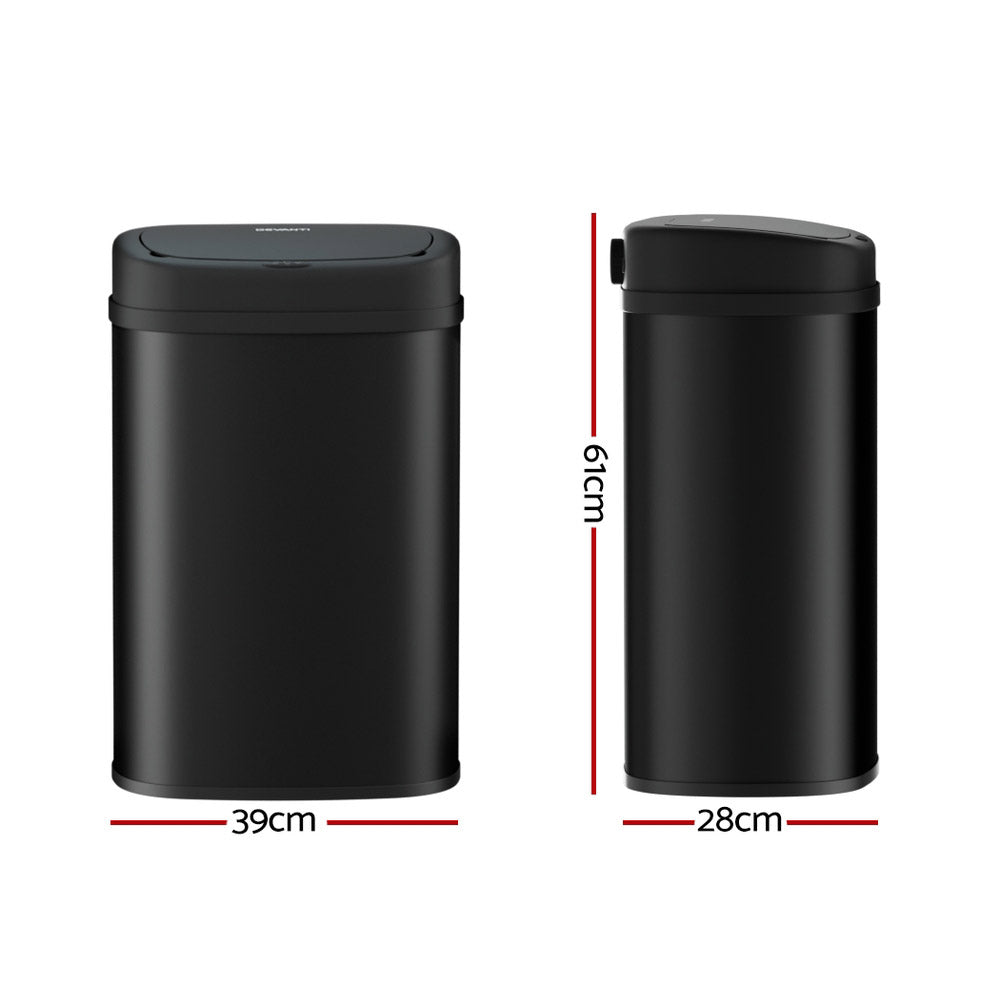 Devanti Sensor Bin Black 50L