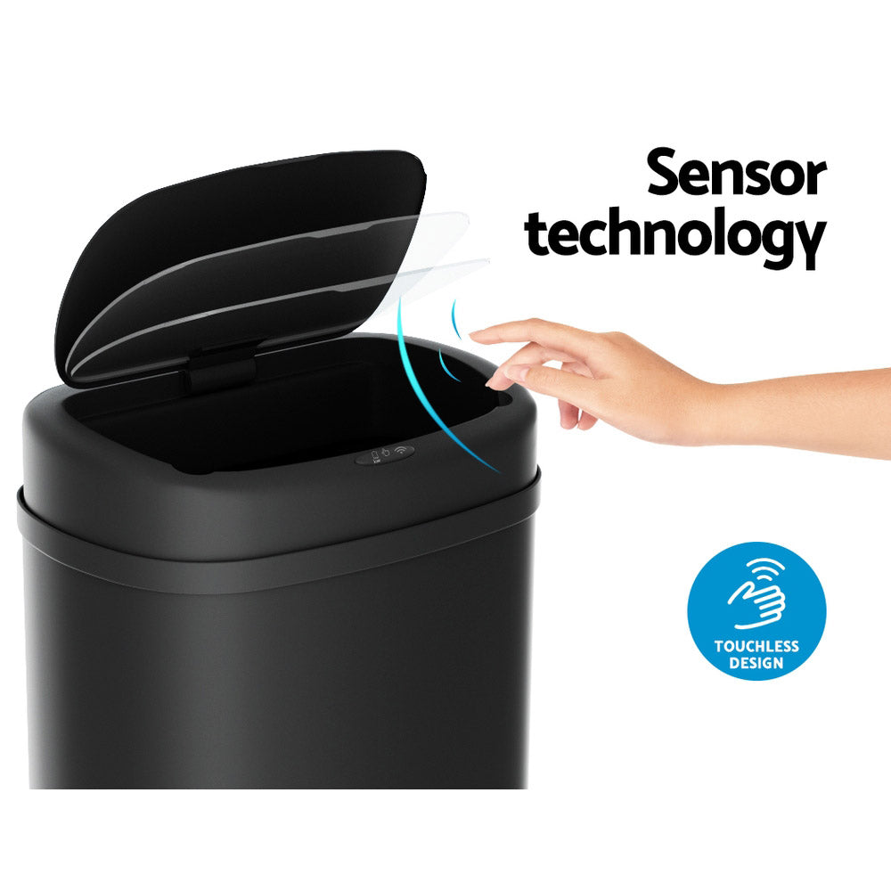 Devanti Sensor Bin Black 50L