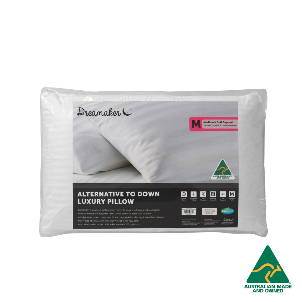 Dreamaker Australian Made Down Alternative Pillow Medium Profile