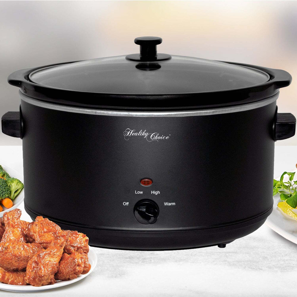 Healthy Choice 8L Slow Cooker (Black) Large Capacity Ceramic Pot, 300W