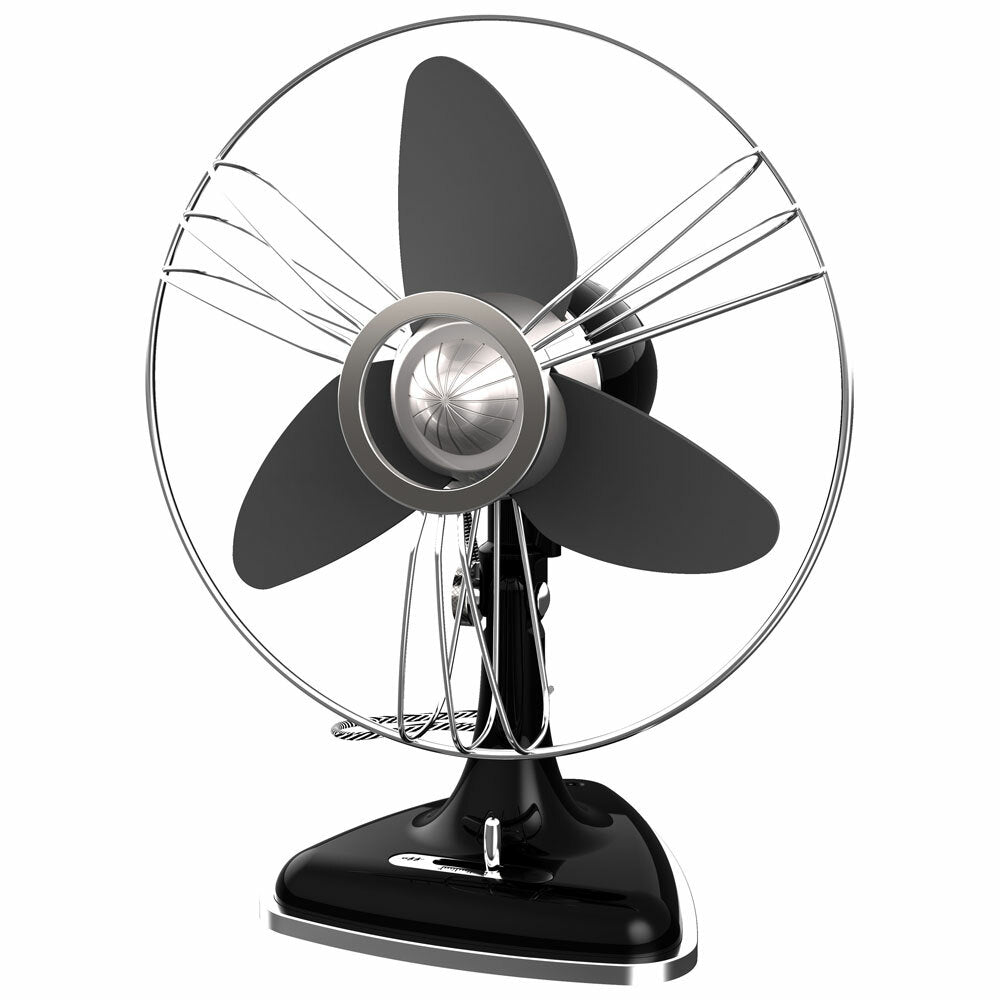 Swan 30cm Retro Desk Fan w/ EVA Blades - Black