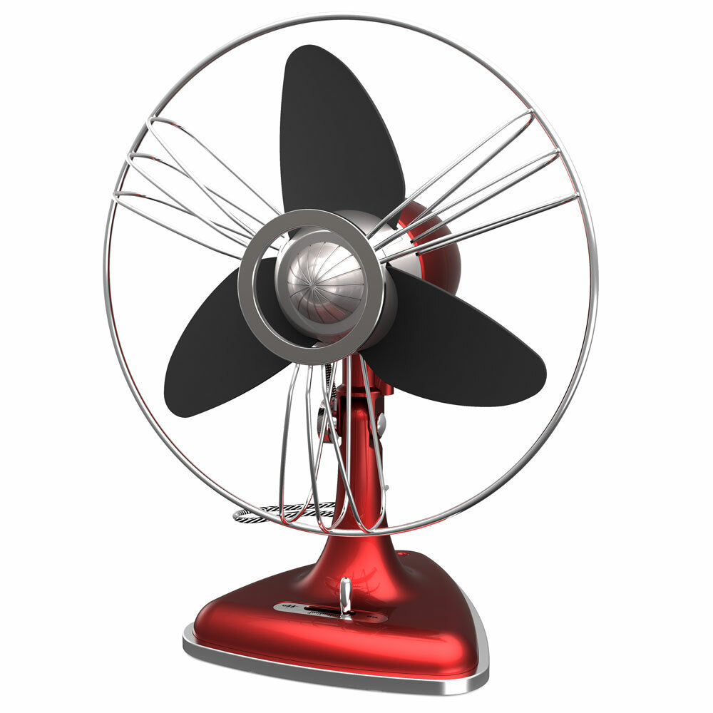 Swan 30cm Retro Desk Fan w/ EVA Blades - Red