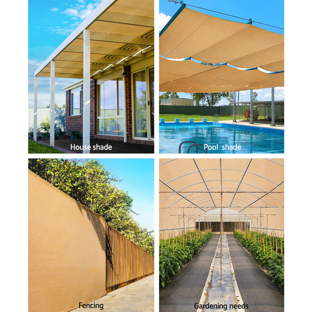 Instahut 1.83 x 20M Shade Sail with 90% UV Sun Shade - Beige