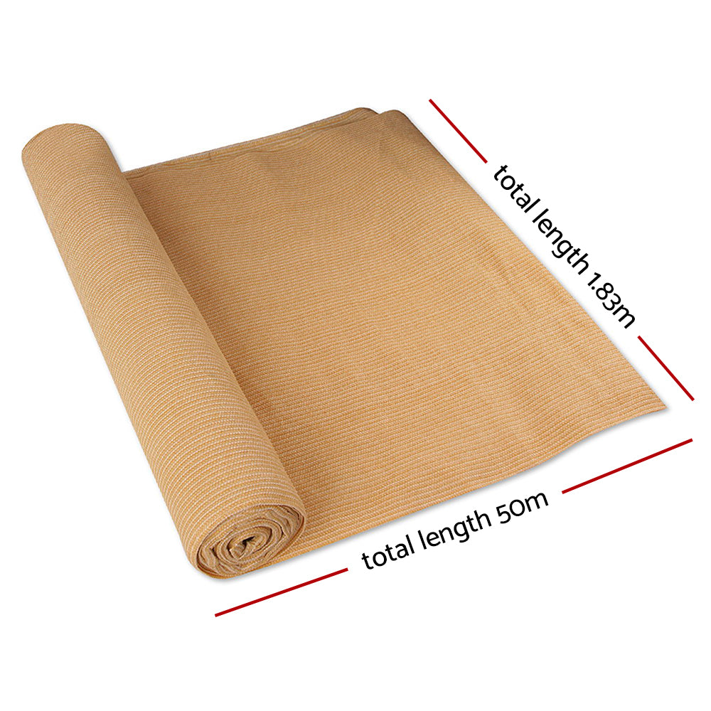 Instahut 1.83 x 50M Shade Sail - Beige