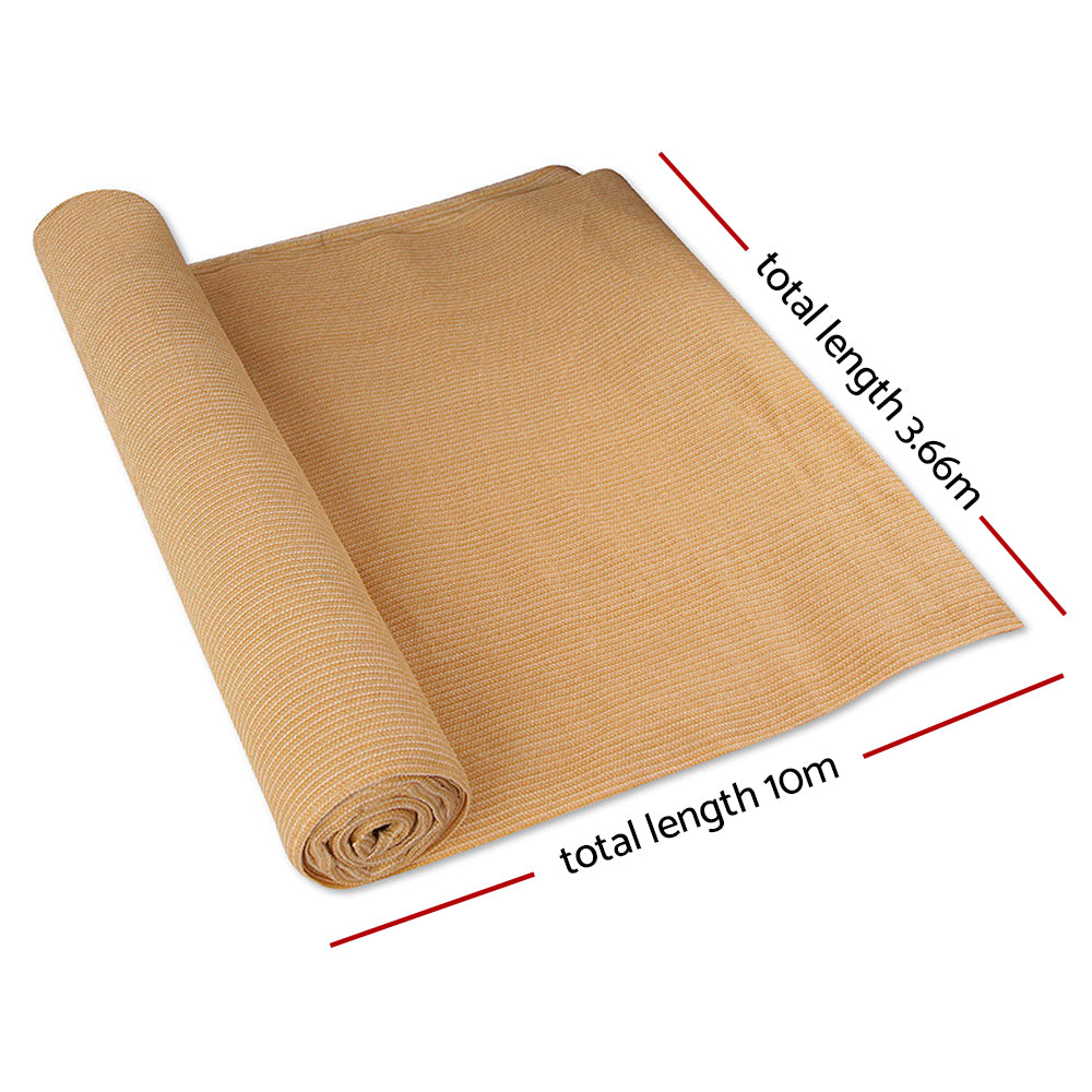 Instahut 3.66x10M Shade Sail 50% - Beige