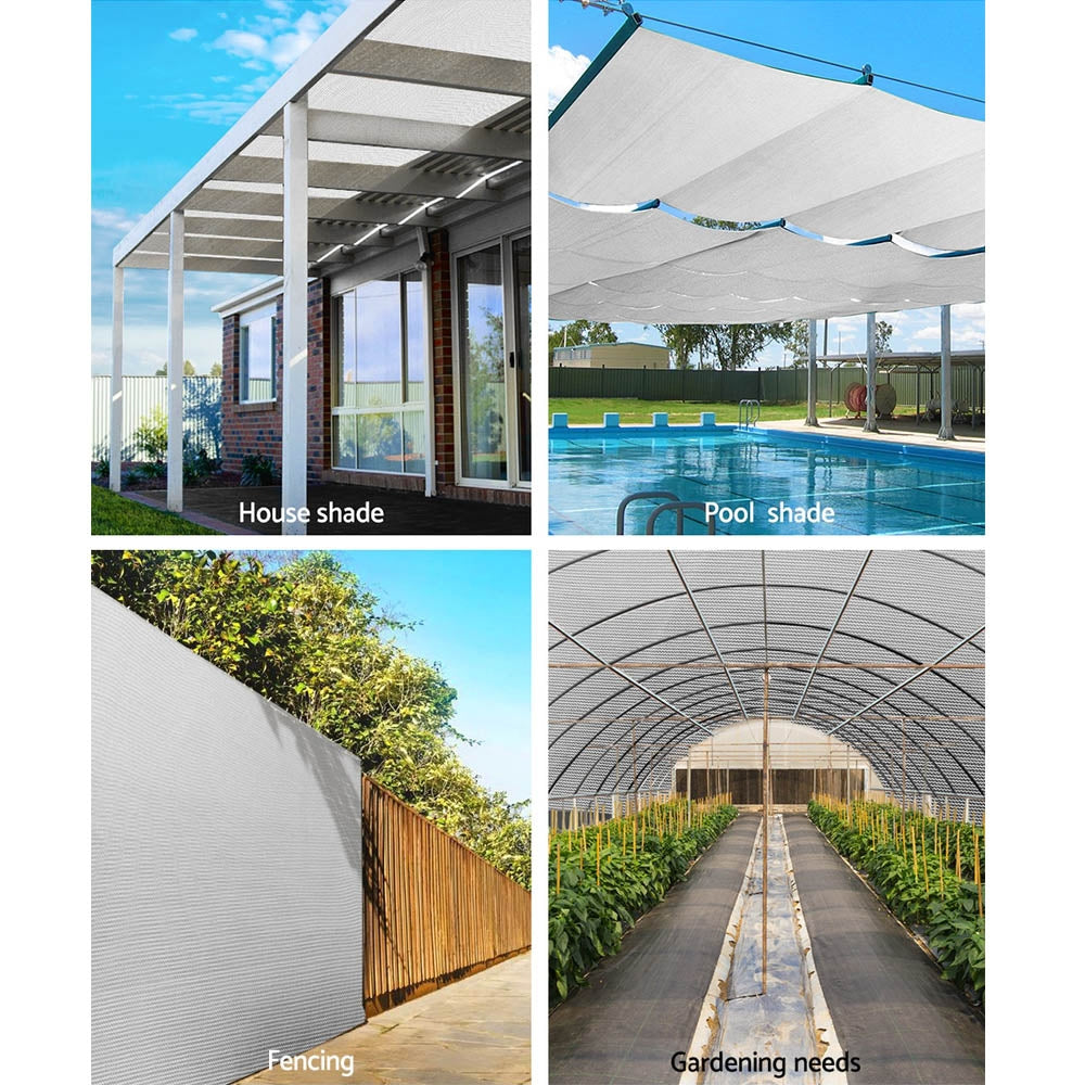 Instahut 3.66x10M Shade Sail 50% - White