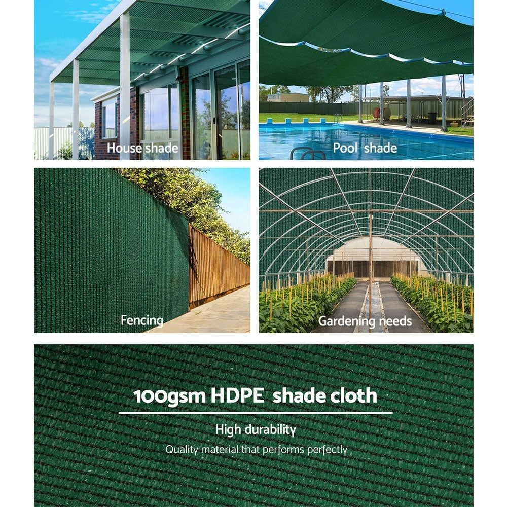 Instahut 3.66x20M Shade Sail with 50% UV Sun Shade - Green