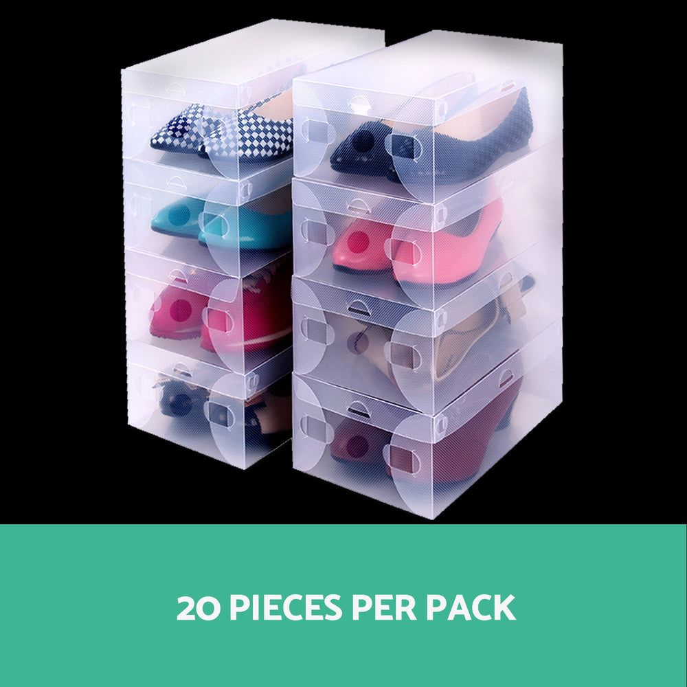 Artiss 20X Foldable Clear Shoe Storage Box