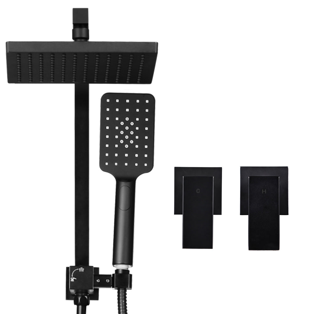 Cefito WELS 8&#39;&#39; Rain Shower Head Taps Square Black