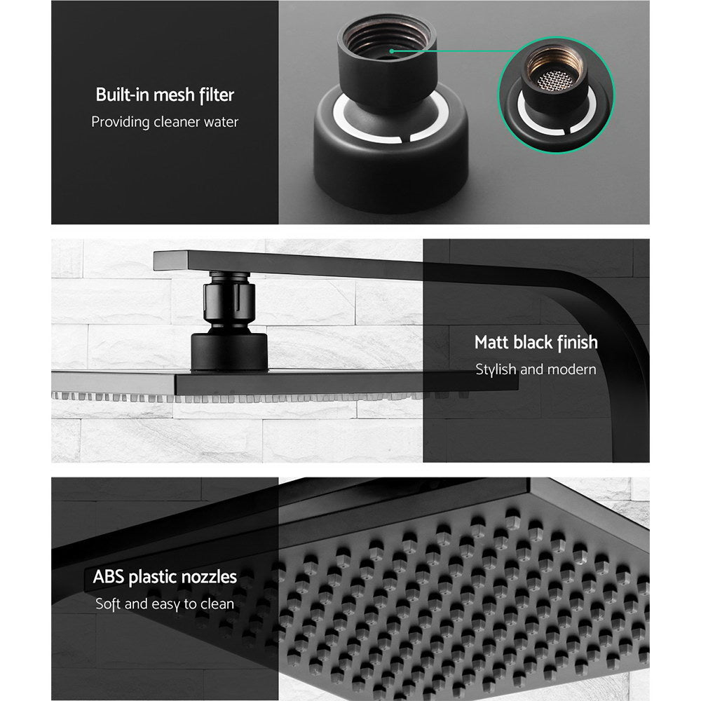 Cefito WElS 8&#39;&#39; Rain Shower Head Set Square DIY Black