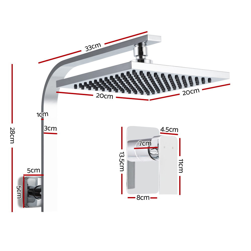 Cefito WElS 8&#39;&#39; Rain Shower Head Mixer Square DIY Chrome