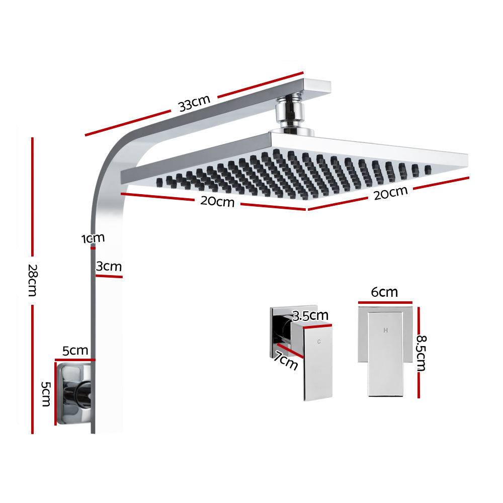 Cefito WElS 8&#39;&#39; Rain Shower Head Taps Square DIY Chrome