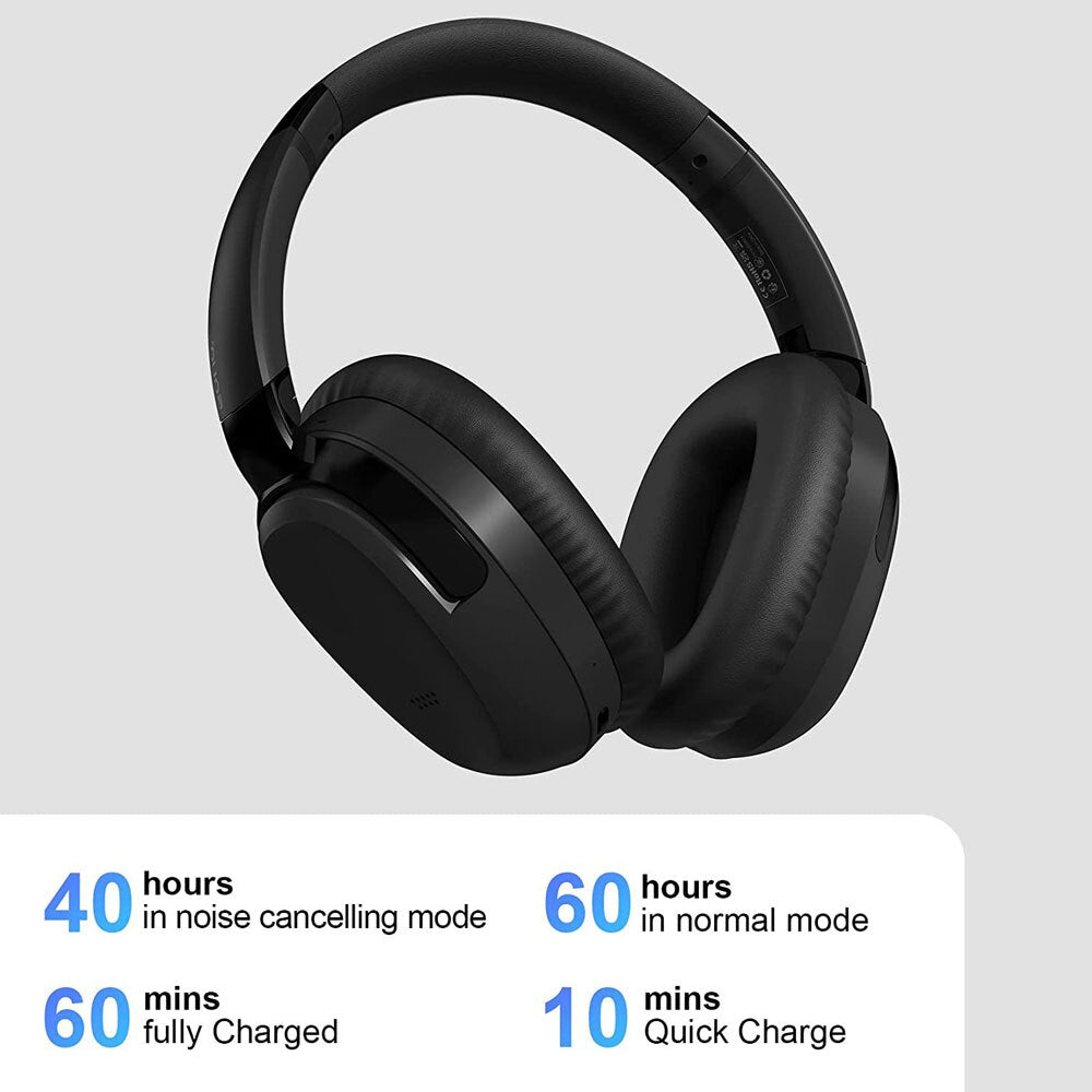 Silcron Active Noise Cancelling Headphones 40H Playtime - Black