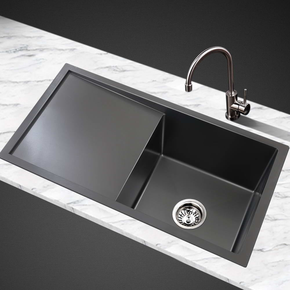 Cefito Stainless Steel Kitchen Sink Black 75cm x 45cm