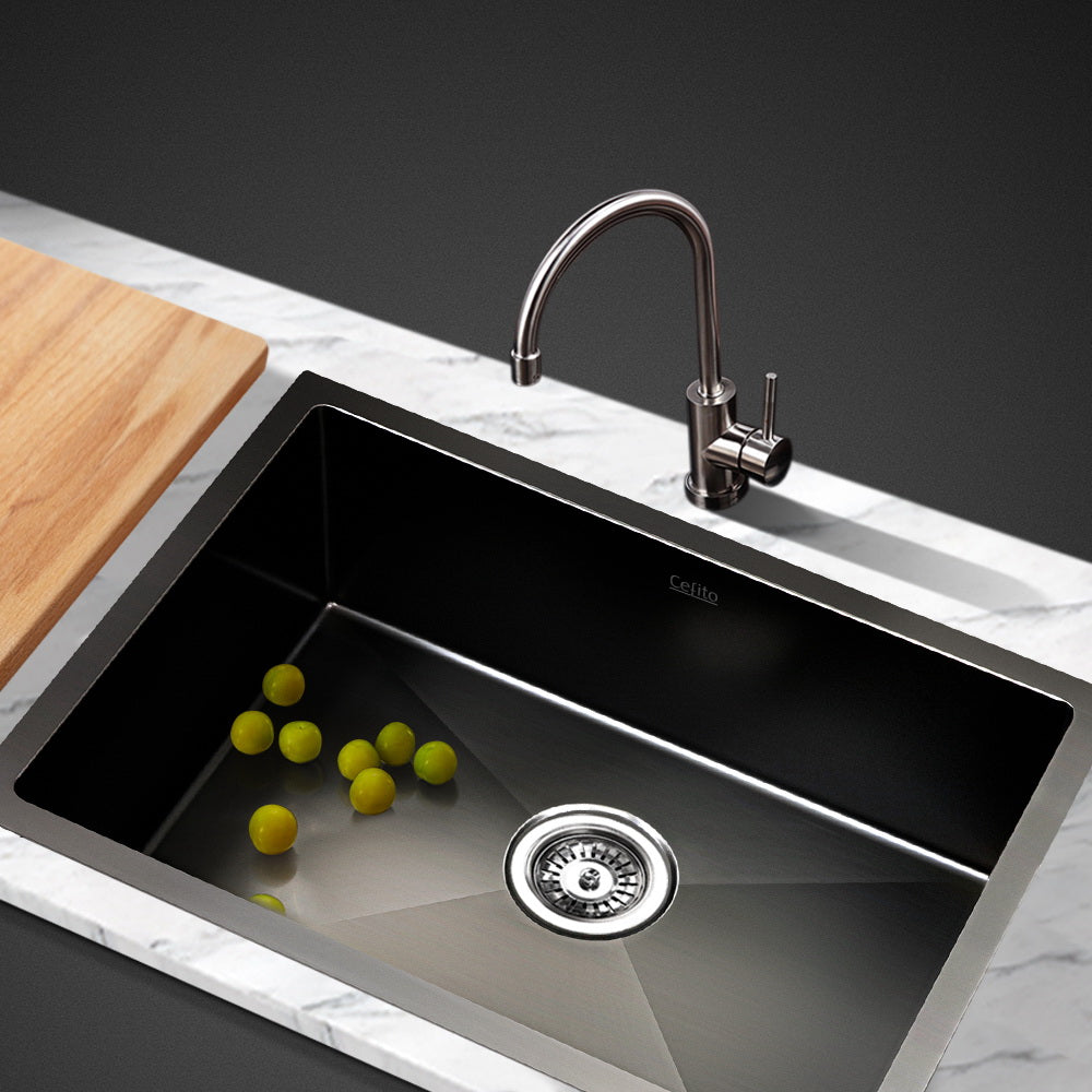 Cefito Stainless Steel Kitchen Sink Black 60cm x 45cm