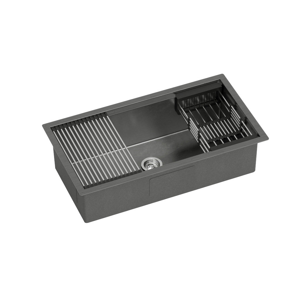 Cefito Stainless Steel Kitchen Sink 81X45CM Single Bowl Black