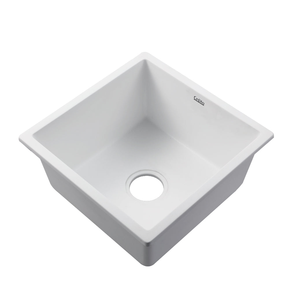 Cefito Stone Kitchen Sink Granite Basin White 450X450MM