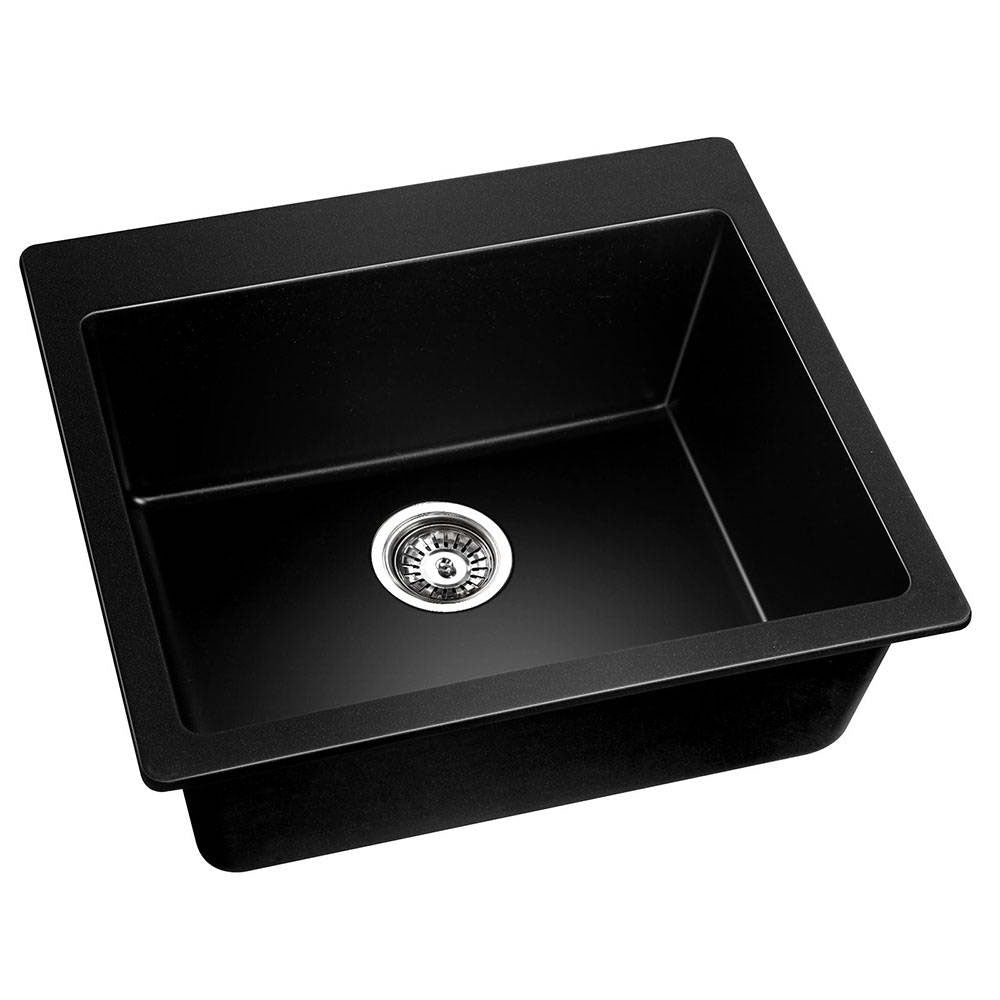 Cefito Stone Kitchen Sink Granite Basin Black 570X500MM