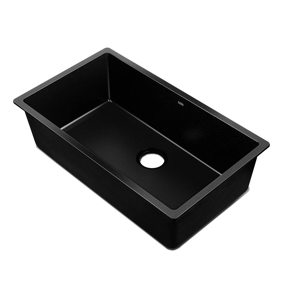 Cefito Stone Kitchen Sink Granite Basin Black 790X450MM