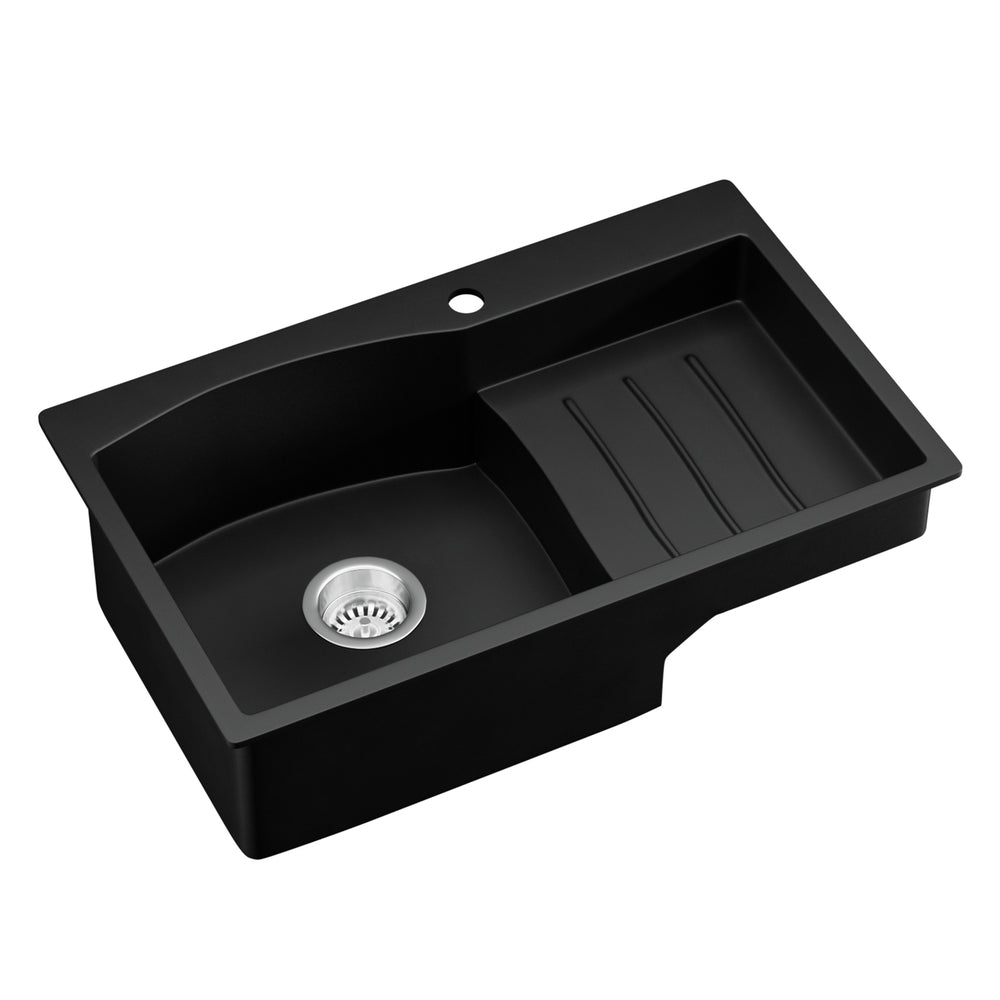 Cefito Granite Stone Kitchen Sink 74x45CM Black