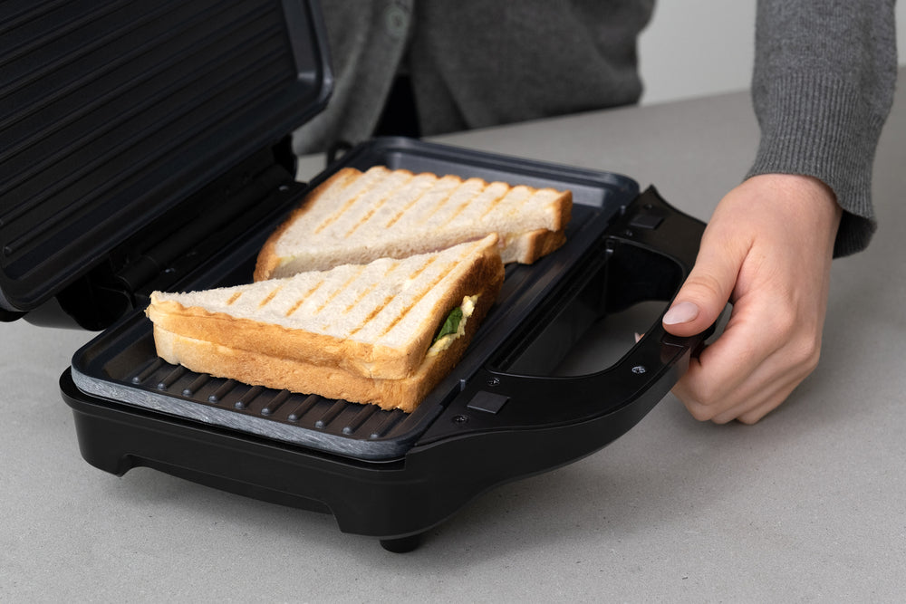 Healthy Choice Sandwich Press w/ 3 Interchangeable Plates Incl Toasties &amp; Waffles