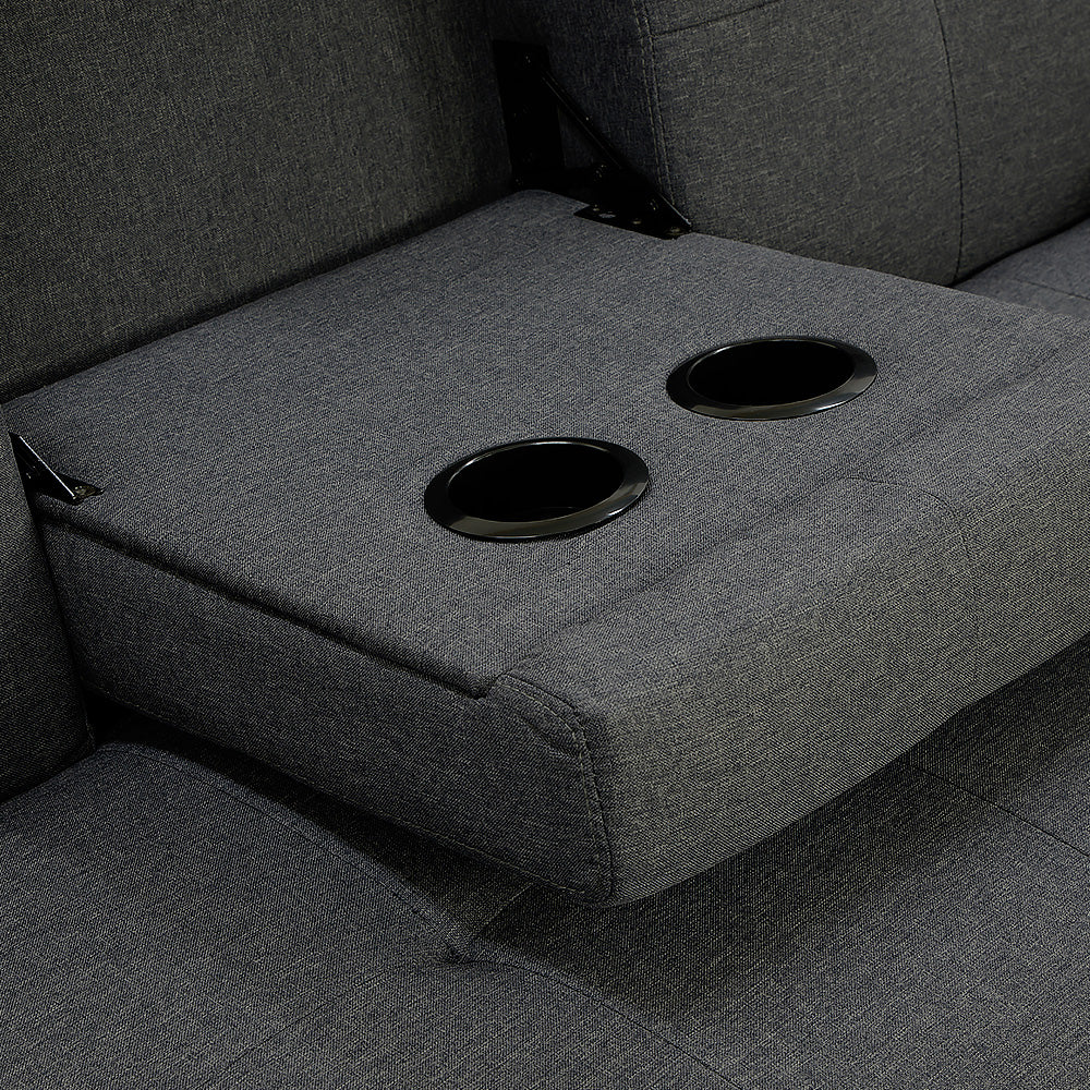 Sarantino  Marseille Linen Sofa Bed - Dark Grey