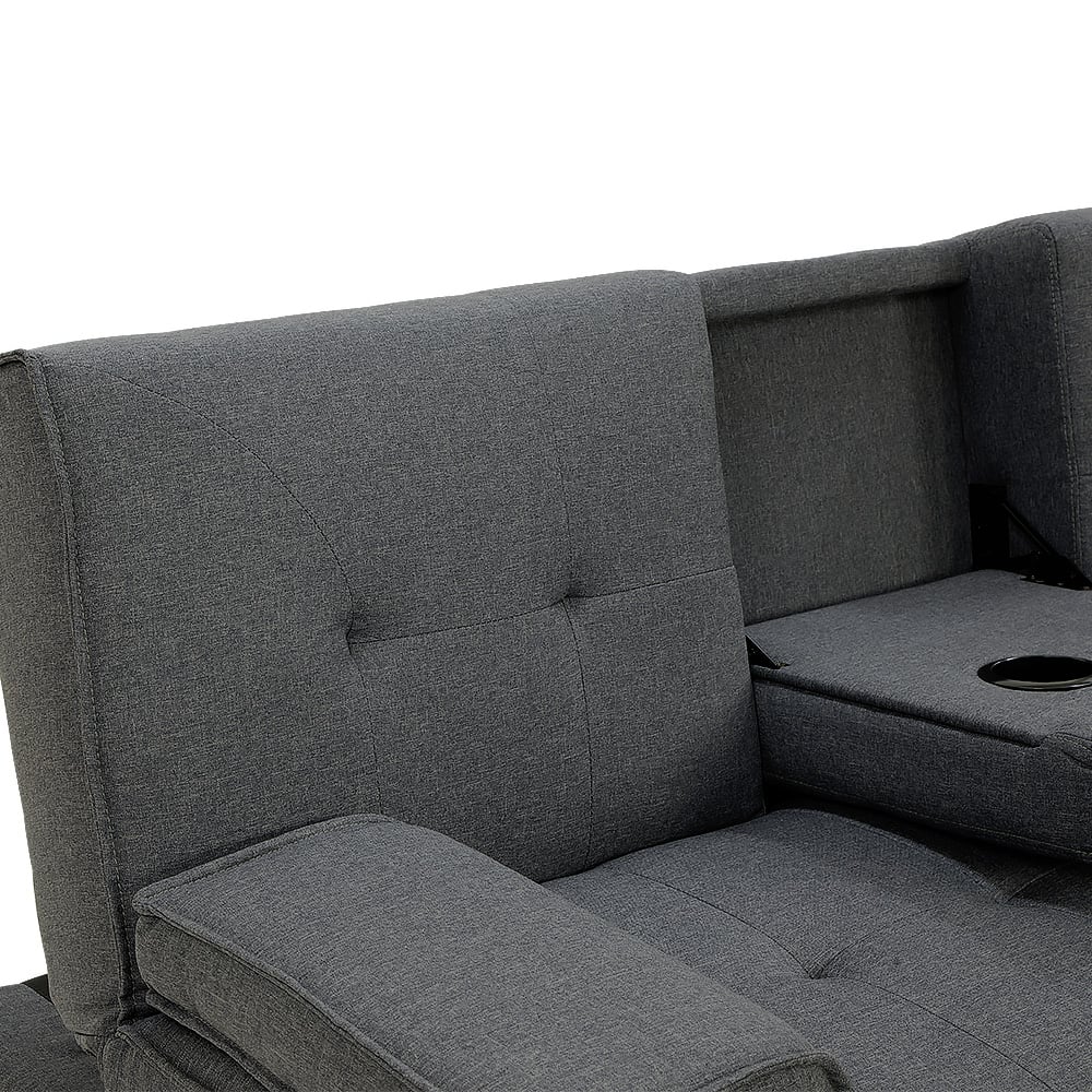 Sarantino  Marseille Linen Sofa Bed - Dark Grey