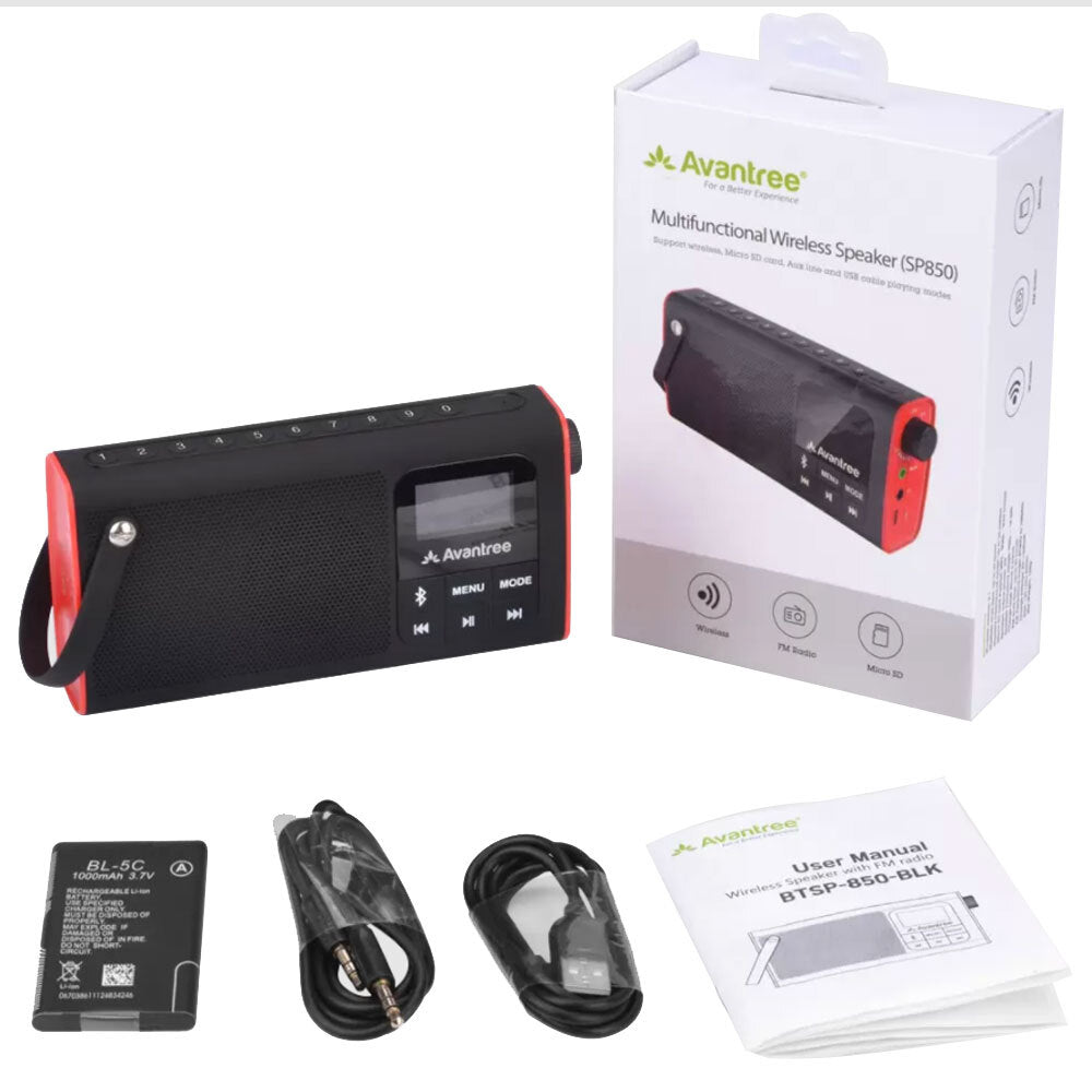 Avantree SP850 Bluetooth Portable FM Radio