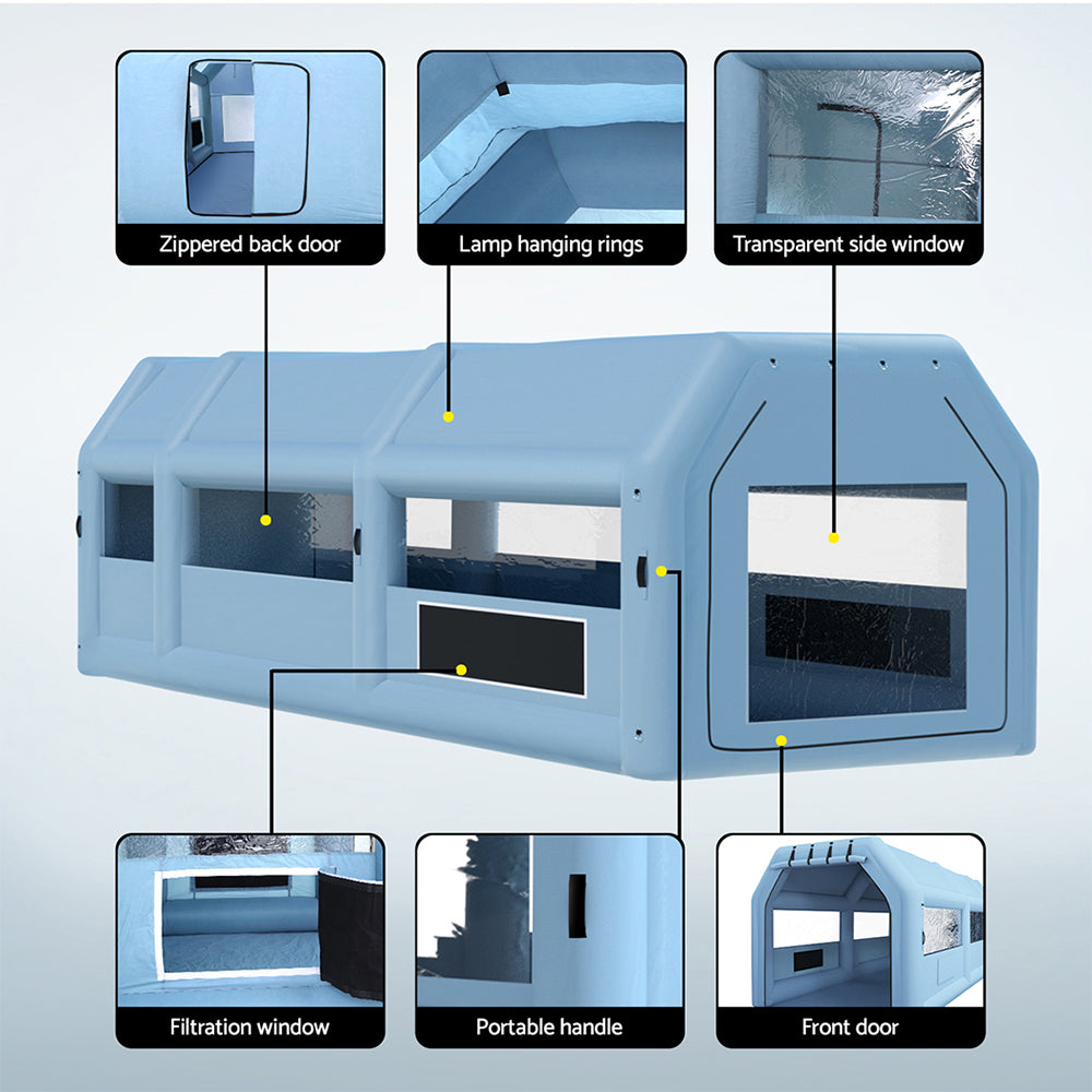 Giantz Inflatable Spray Booth 10X5M 2 Blowers