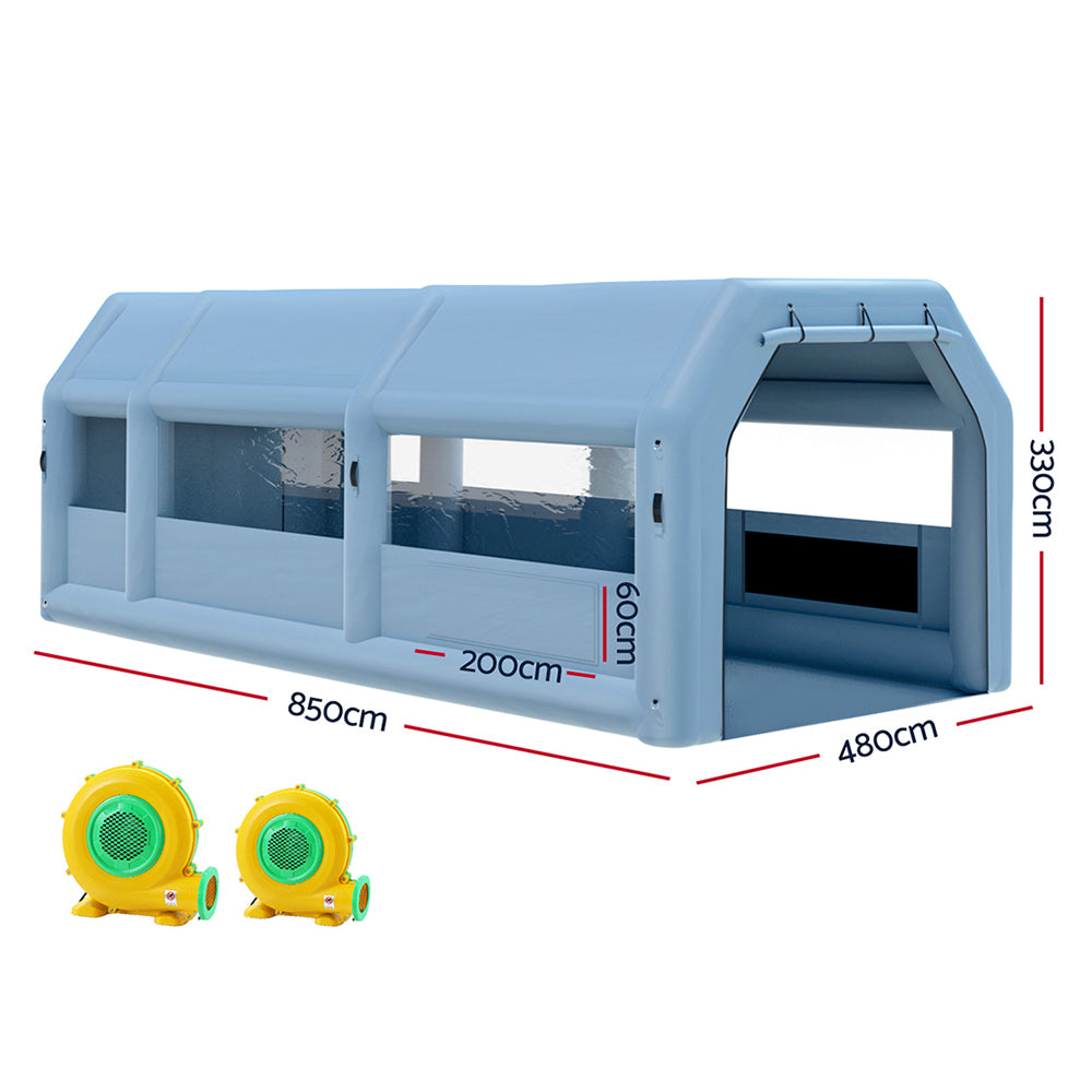 Giantz Inflatable Spray Booth 8.5X4.8M 2 Blowers