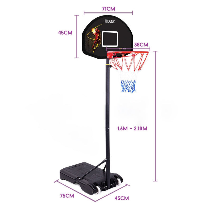 Dr.Dunk Basketball Hoop Stand System Portable 2.1m Height Adjustable Net Ring Kids Toy