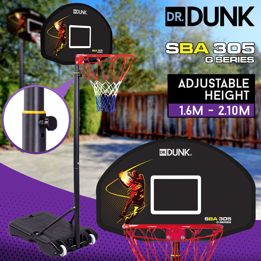 Dr.Dunk Basketball Hoop Stand System Portable 2.1m Height Adjustable Net Ring Kids Toy