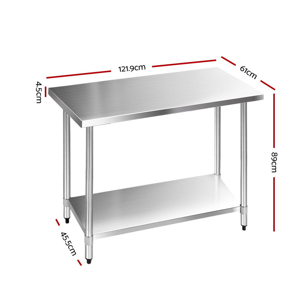 Cefito 430 Stainless Steel Kitchen Benches 121.9cmx61cm