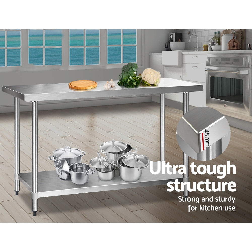 Cefito 430 Stainless Steel Kitchen Benches 152.4cmx61cm