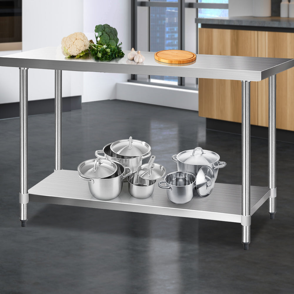 Cefito 430 Stainless Steel Kitchen Benches 152.4cmx61cm