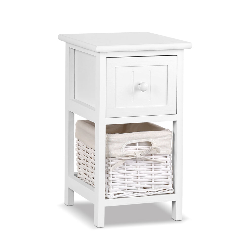Artiss 2x Bedside Table White