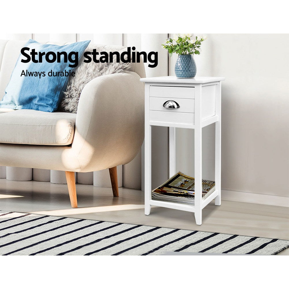 Artiss Thyme Bedside Table White