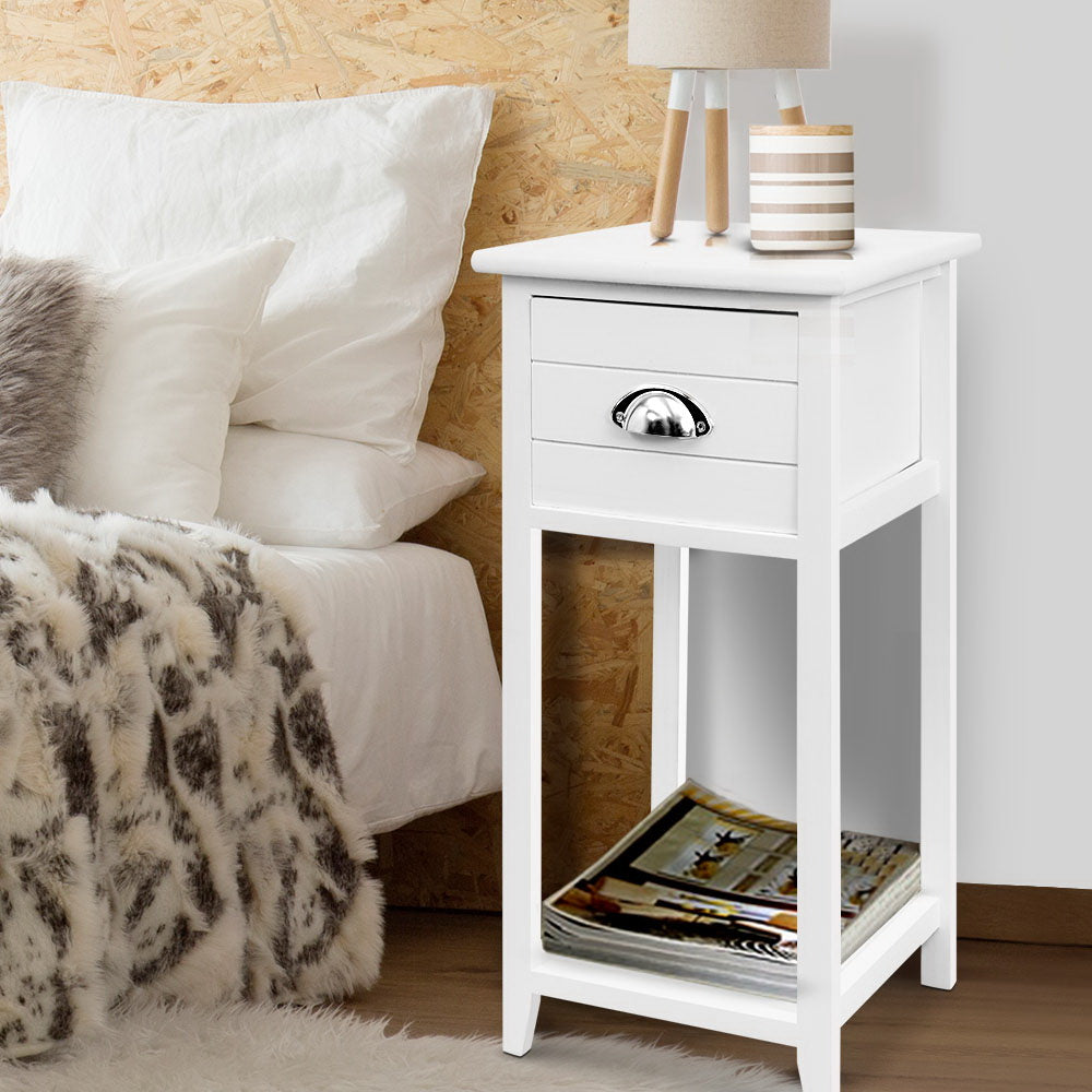 Artiss Thyme Bedside Table White